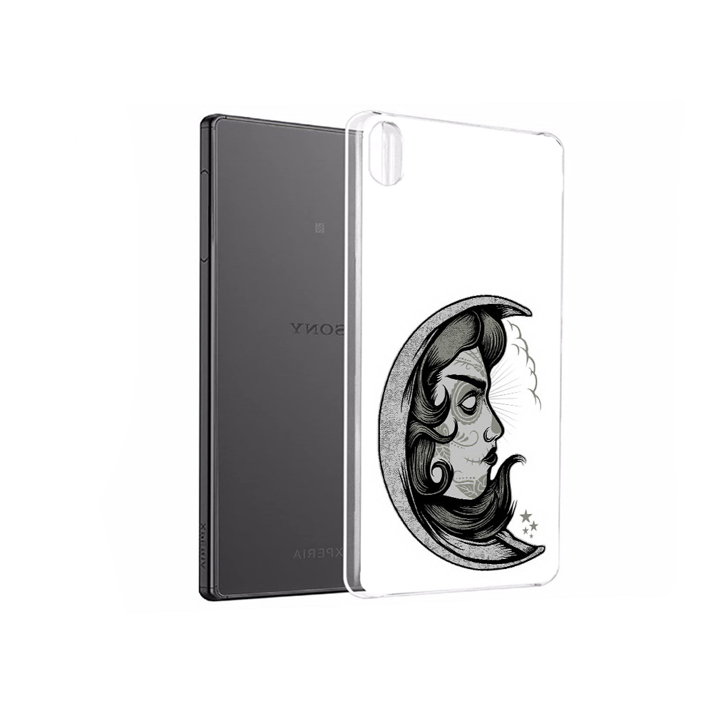 

Чехол MyPads Tocco для Sony Xperia X Performance черно белая луна с лицом, Прозрачный, Tocco