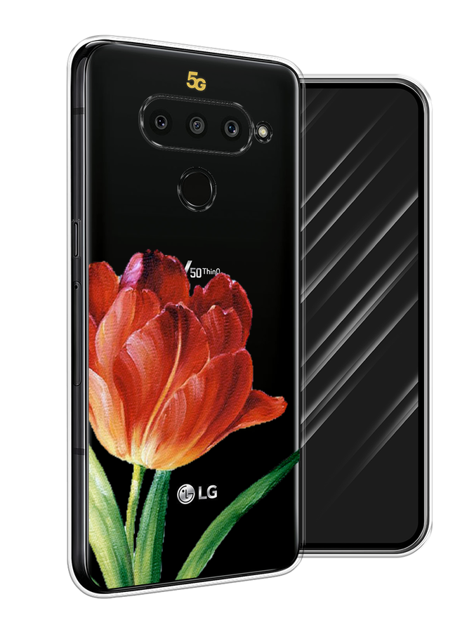 

Чехол Awog на LG V50 ThinQ "Красный тюльпан", Оранжевый;зеленый, 83850-8