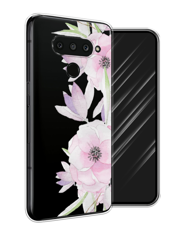 

Чехол Awog на LG V50 ThinQ "Нежные анемоны", Розовый;черный;фиолетовый, 83850-8
