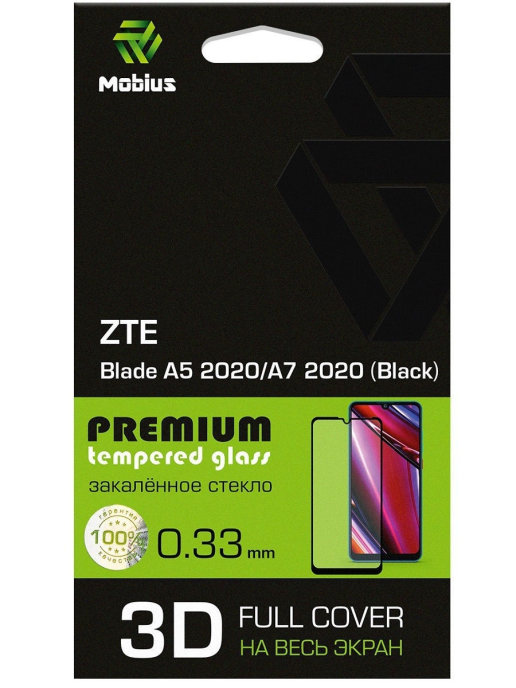 

Защитное стекло MOBIUS для ZTE Blade A5 2020 3D Full Cover (Black) (4232-357), для ZTE Blade A5 2020 3D Full Cover (Black)