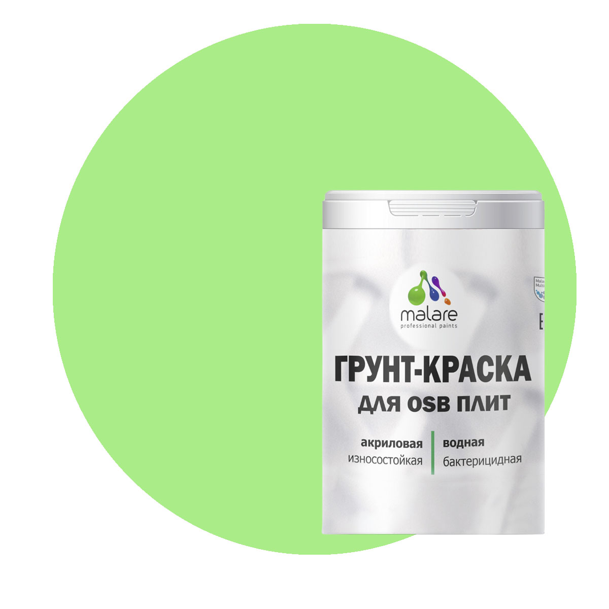 

Краска Malare для OSB плит, для дерева, лайм, 1 кг., Зеленый, Malare-20