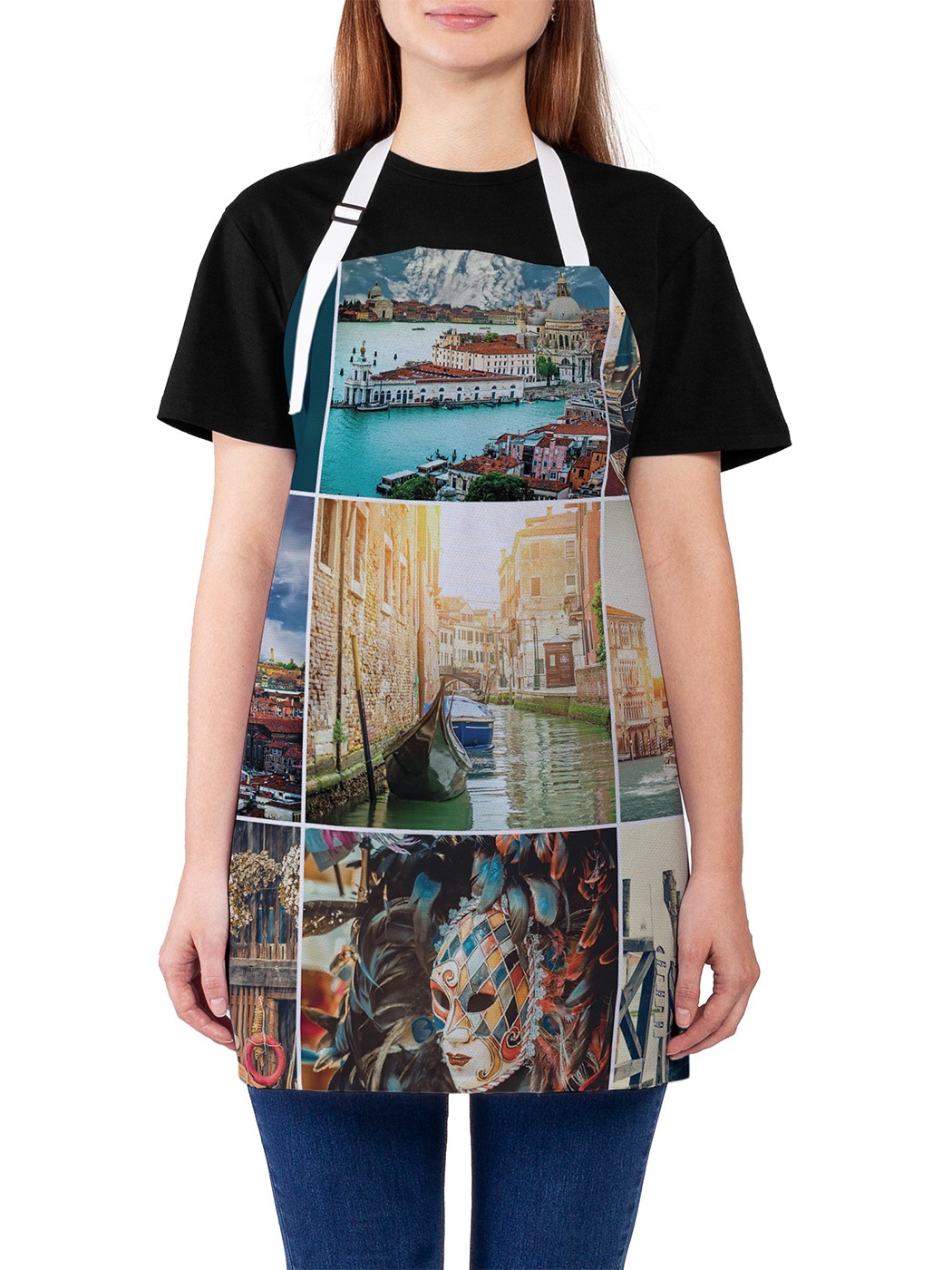 

Фартук женский JoyArty для готовки "Краткая история", универсальный размер, Красный