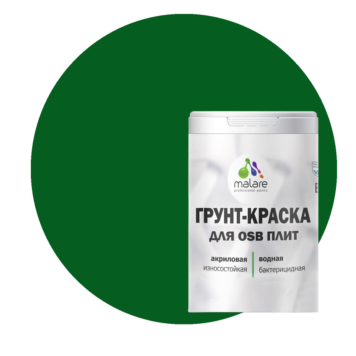 

Краска Malare для OSB плит, для дерева, зеленый мичиган, 1 кг., Malare-20
