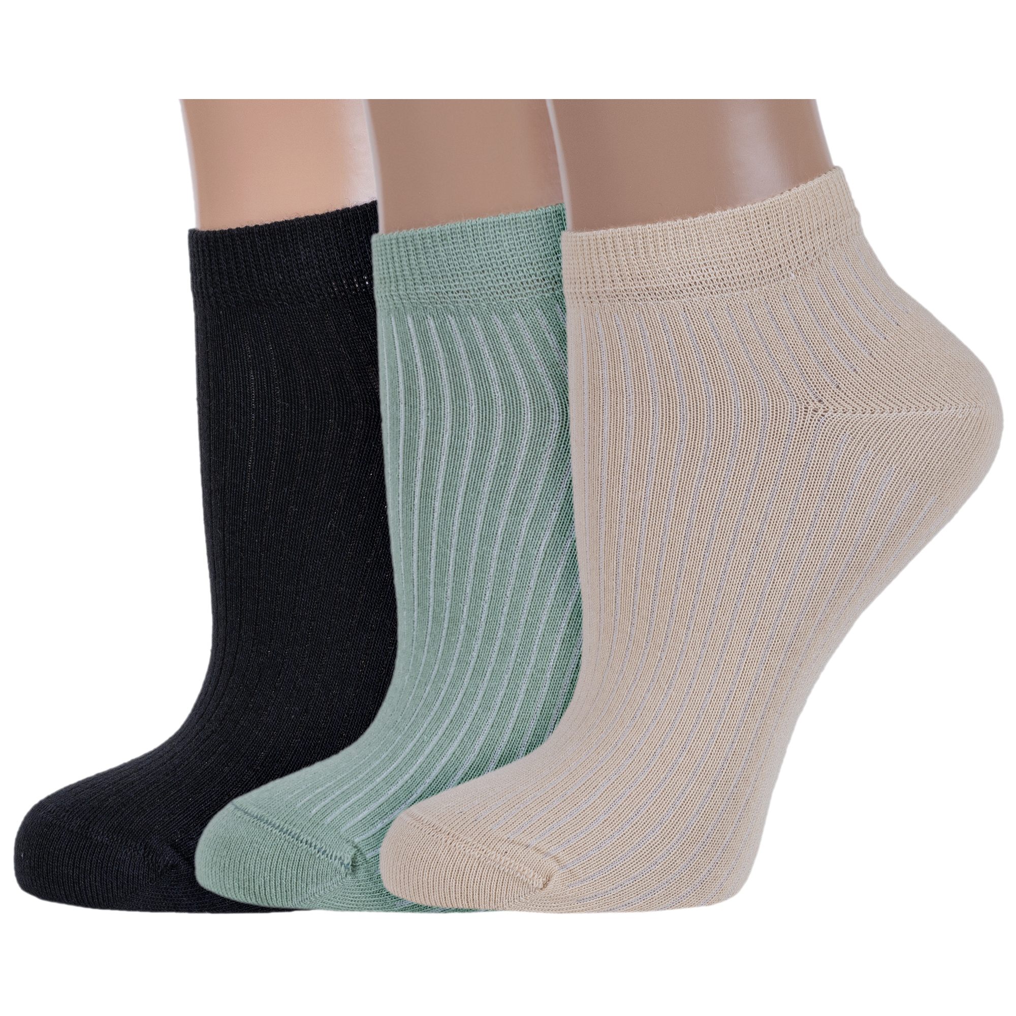 

Комплект носков женских Rusocks 3-Ж3-23835 бежевых; зеленых; черных 23-25, 3-Ж3-23835