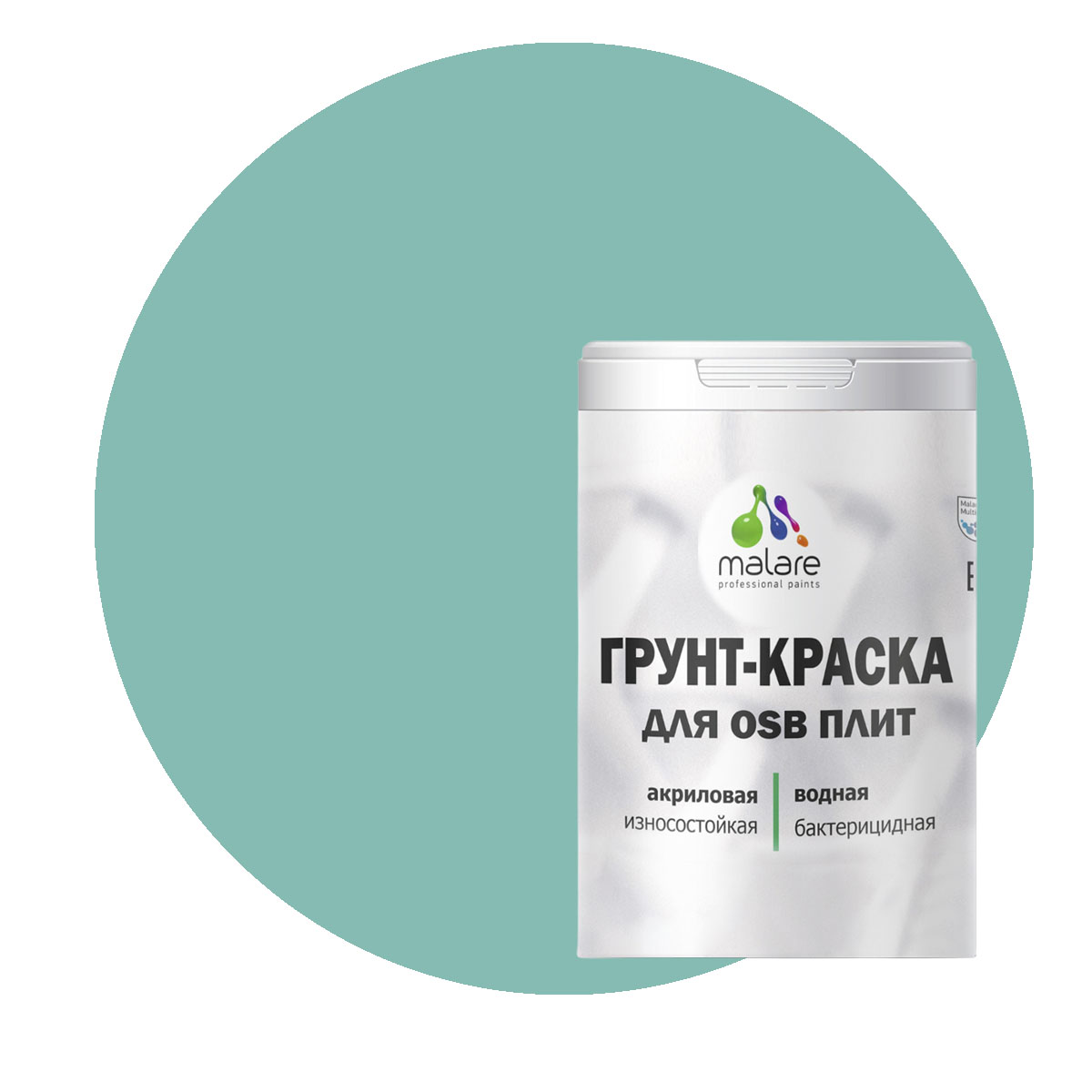 

Краска Malare для OSB плит, для дерева, бирюзовая катунь, 1 кг., Голубой, Malare-20