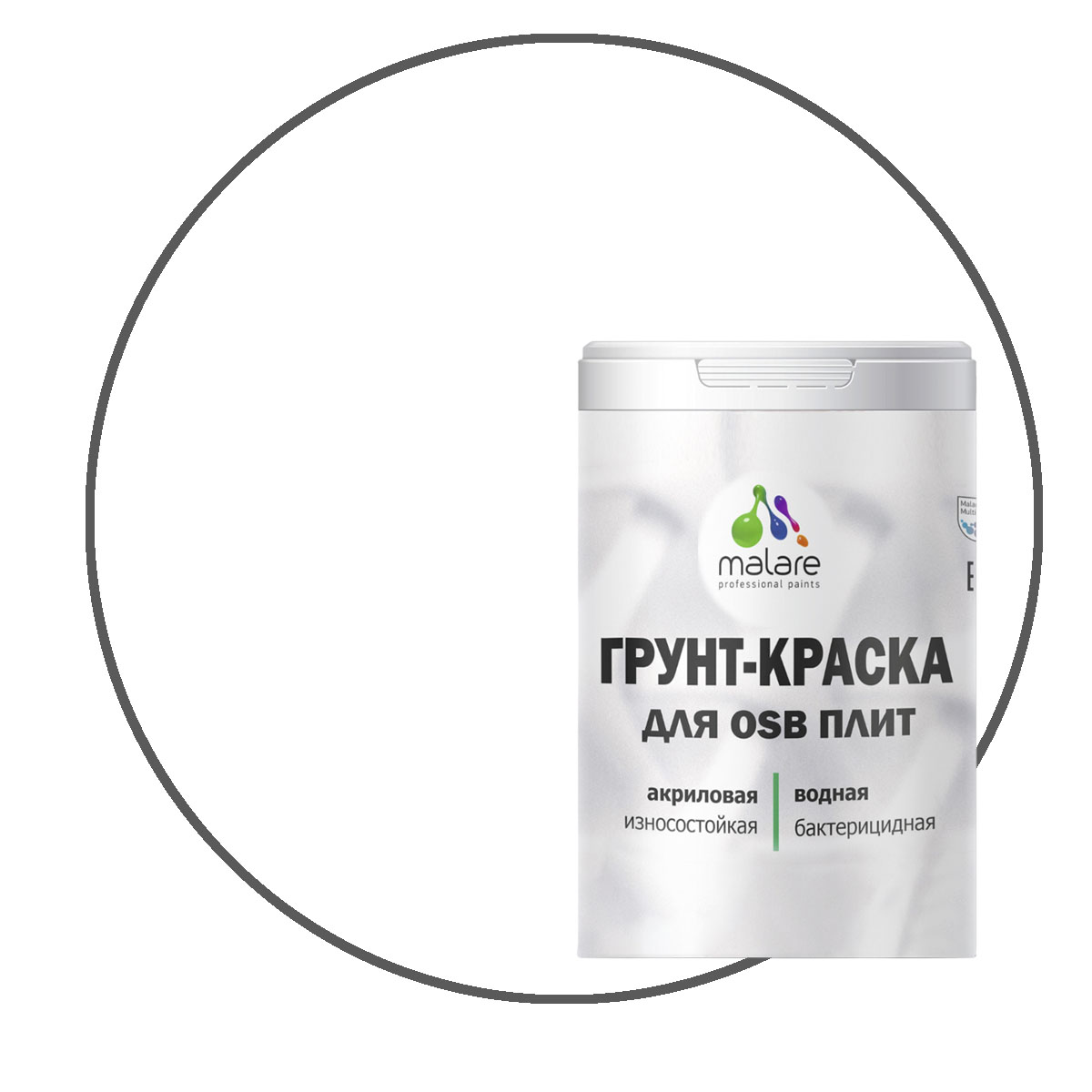 

Краска Malare для OSB плит, для дерева, белый, 2 кг., Malare-20