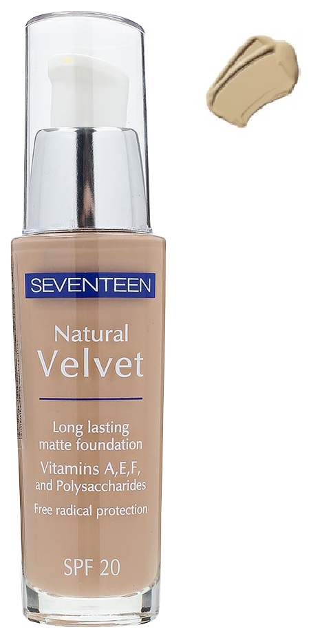 фото Тональный крем seventeen natural velvet longlasting matte foundation 5 35 мл темно-бежевый