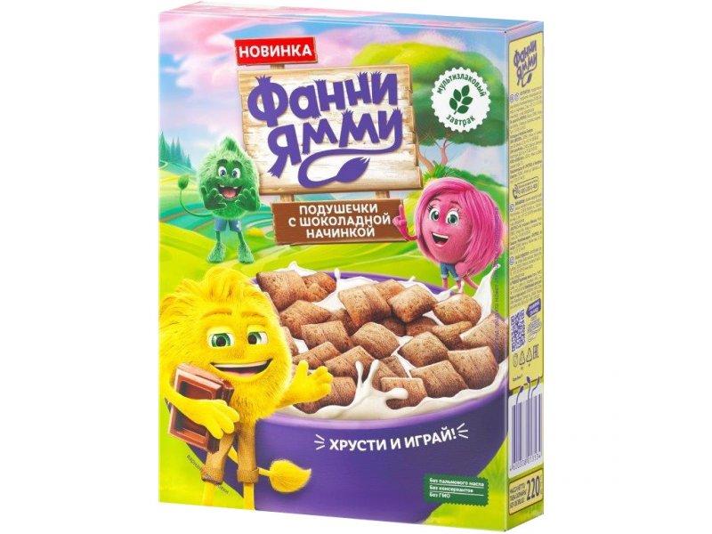 

Подушечки Фанни Ямми мультизлаковые с шоколадной начинкой 220 г