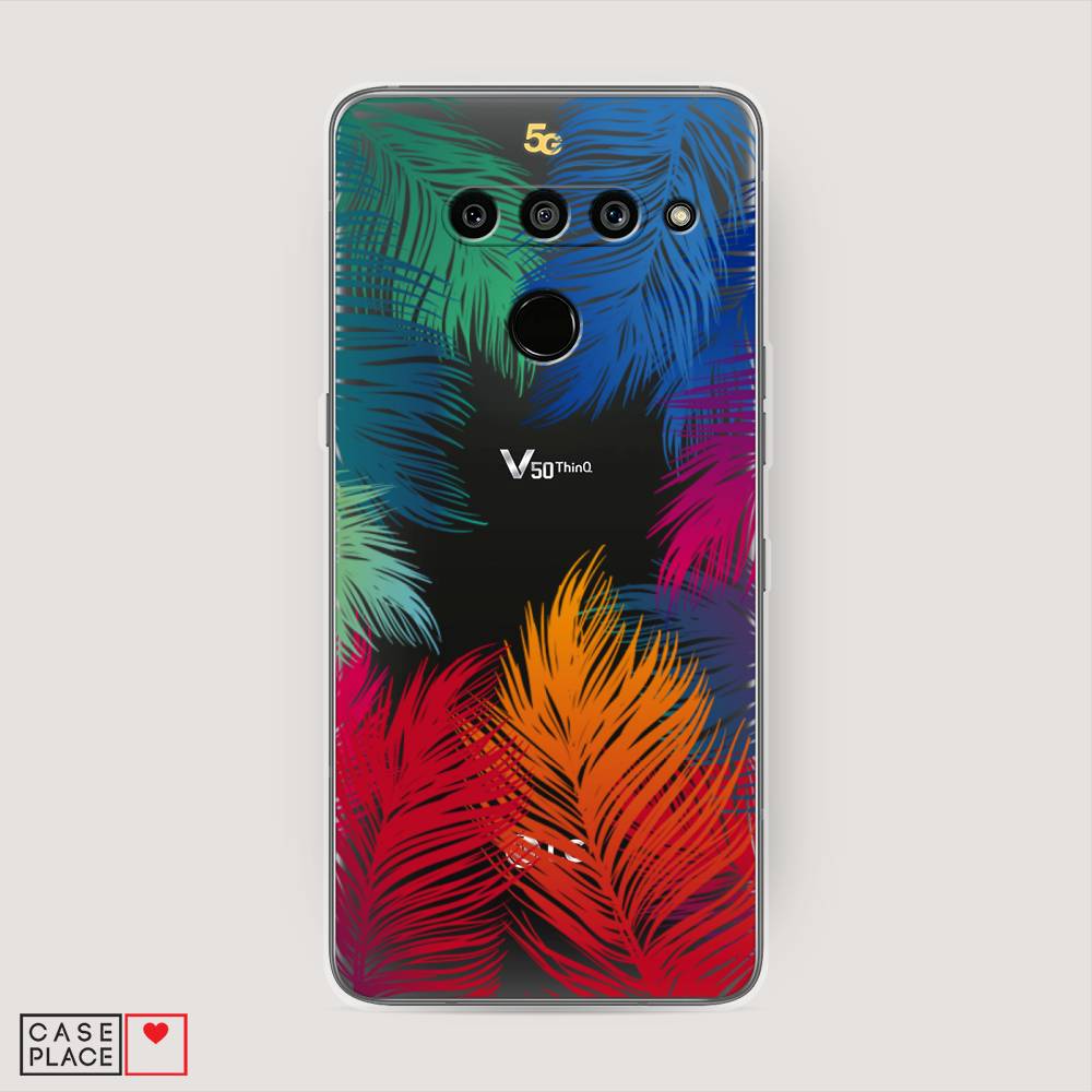 фото Чехол awog "рамка из перьев" для lg v50 thinq