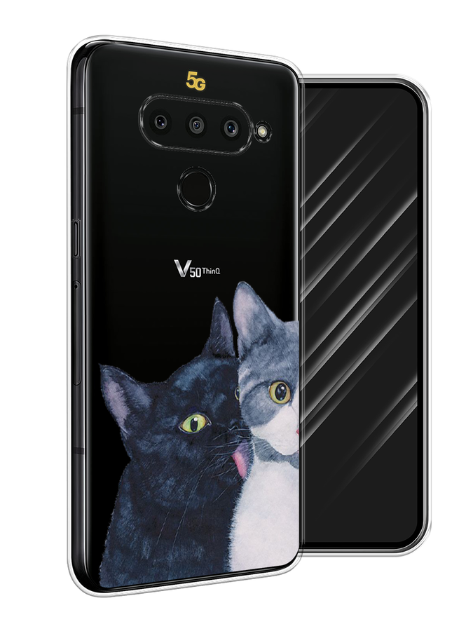 

Чехол Awog на LG V50 ThinQ "Кошачья любовь", Синий, 83850-1