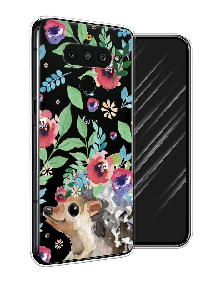 

Чехол Awog на LG V50 ThinQ "Ежик в цветах акварель", Розовый;зеленый;коричневый, 83850-2