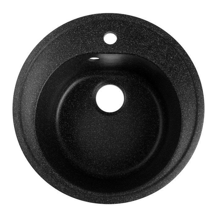 Мойка для кухни из камня ZEIN 3/Q4 7573699 d510 мм, круглая, перелив, черный