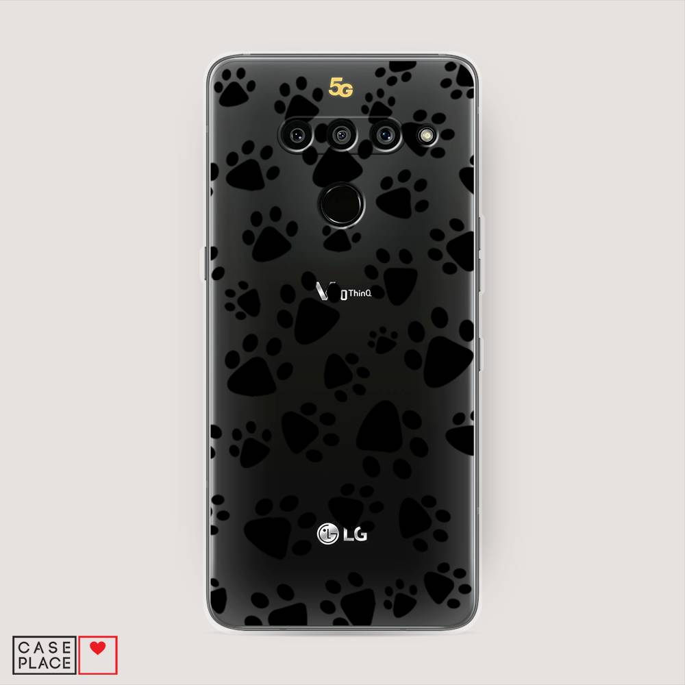 фото Чехол awog "лапки черные" для lg v50 thinq