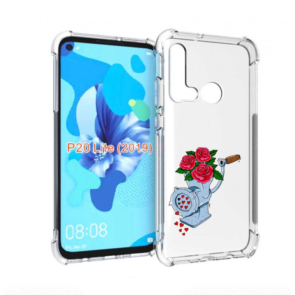 

Чехол бампер MyPads Цветочные сердца для Huawei P20 Lite (2019)., Прозрачный, Tocco