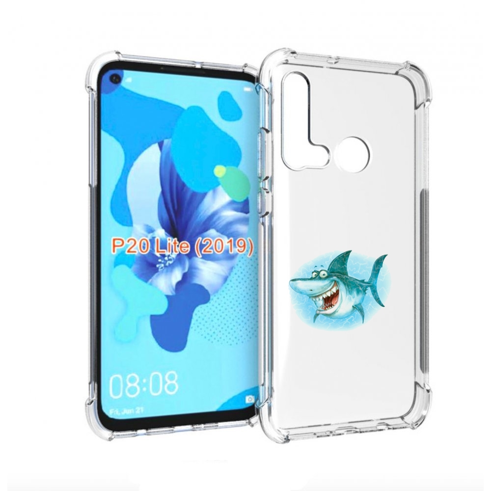 

Чехол бампер MyPads веселая акула для Huawei P20 Lite (2019)., Прозрачный, Tocco