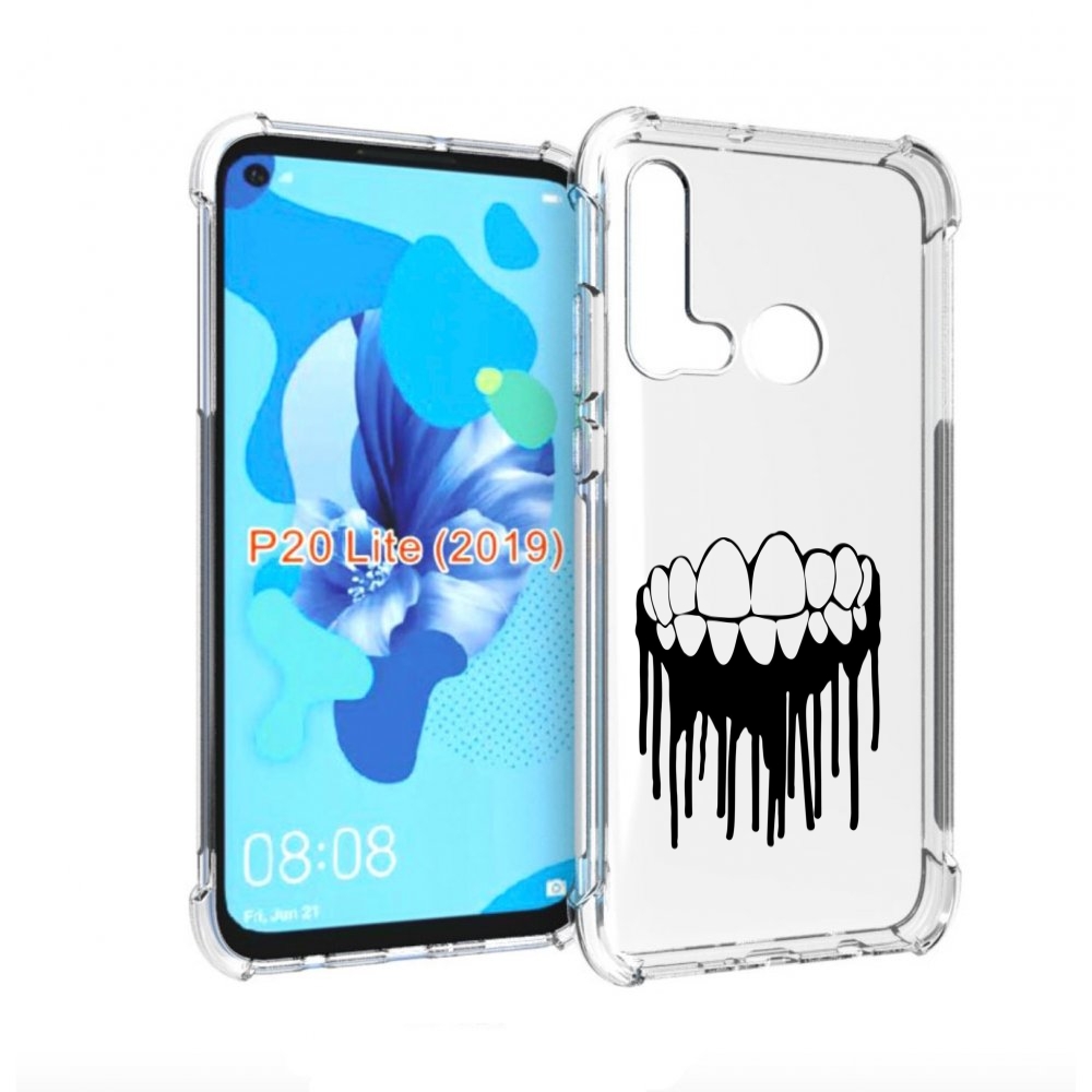 

Чехол бампер MyPads зубы для Huawei P20 Lite (2019)., Прозрачный, Tocco