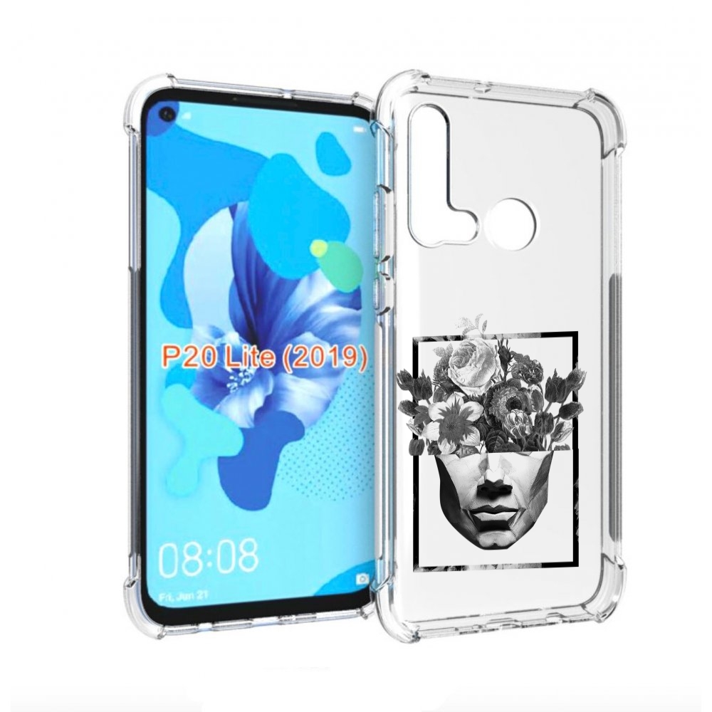 

Чехол бампер MyPads черно белая ваза в абстракции для Huawei P20, Прозрачный, Tocco
