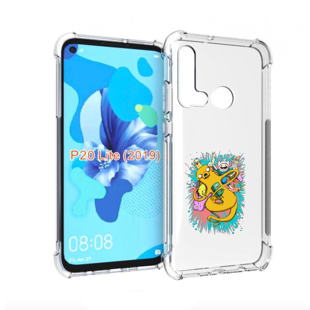 

Чехол бампер MyPads время приключений рисунок для Huawei P20 Lit, Прозрачный, Tocco