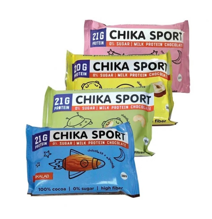 

Натуральный молочный шоколад без сахара Chikalab - АССОРТИ (4 шт), Chikasport