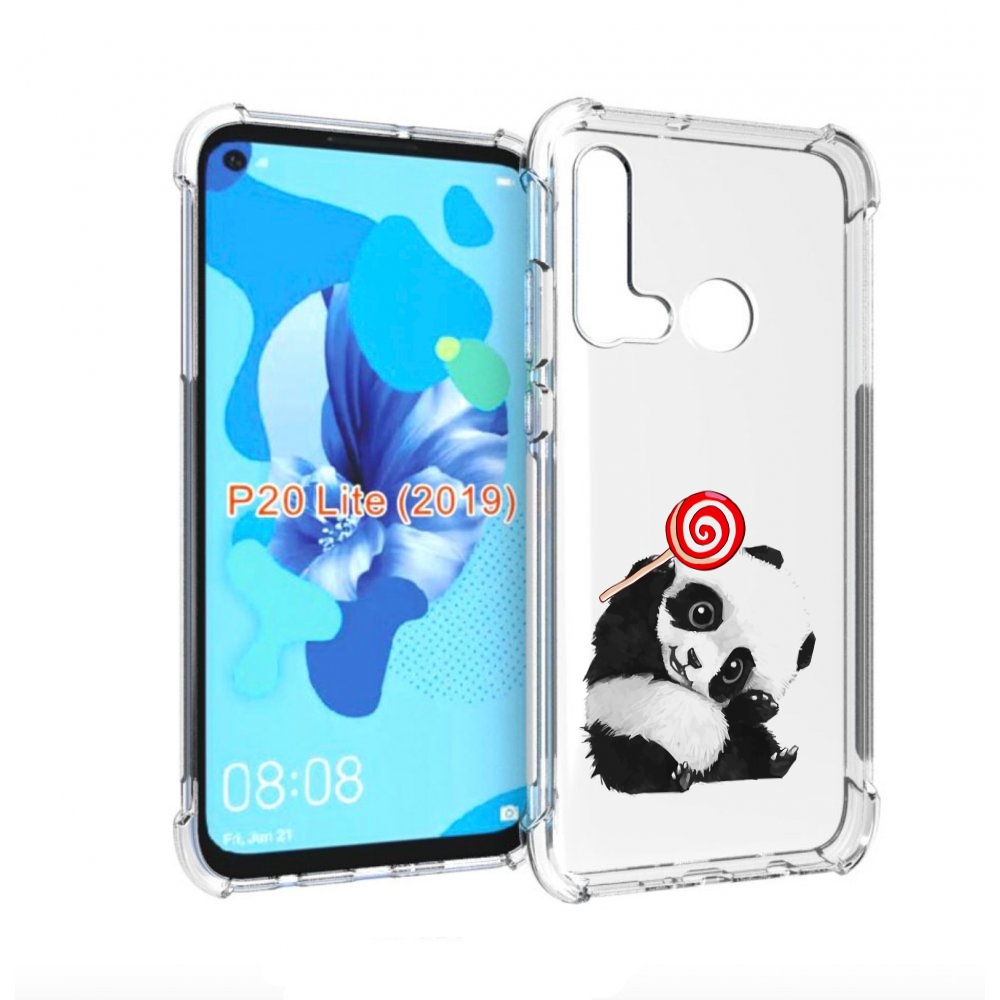 

Чехол бампер MyPads панда с леденцом для Huawei P20 Lite (2019)., Прозрачный, Tocco