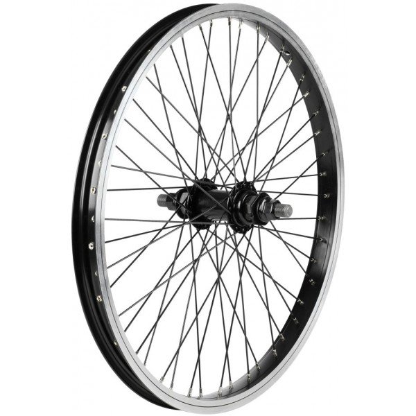 фото Колесо перед 20" bmx двойн.алюм, vbr, втулка алюм, промподш, гайки, черн. stinger