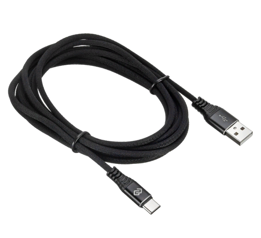 

Кабель Digma TYPE-C-3M-BRAIDED-BLK USB (m)-USB Type-C (m) 3м черный