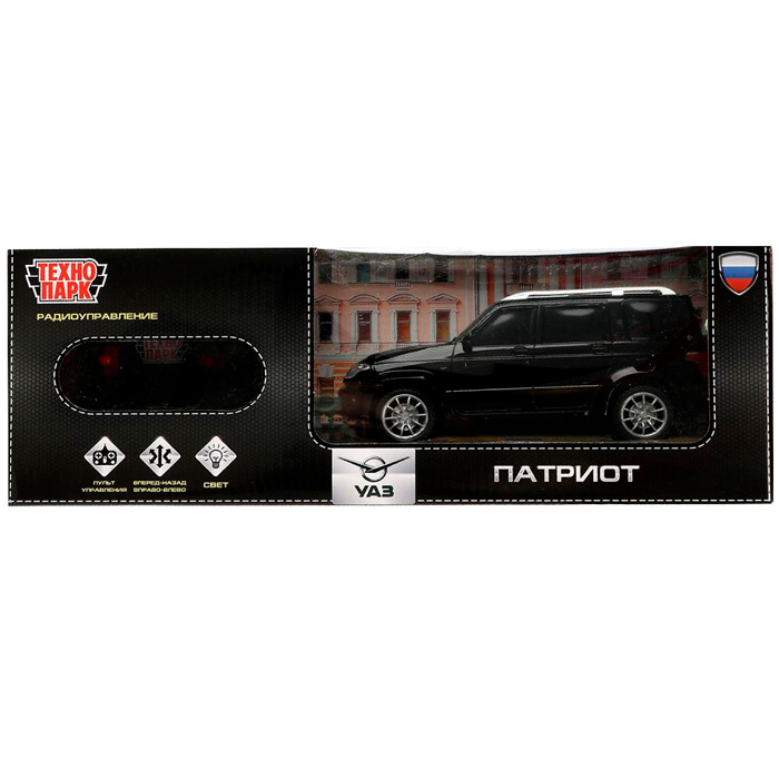 Машина на радиоуправлении PATRIOT-19RCL-BK UAZ ПАТРИОТ 19 см, свет, черн Технопарк