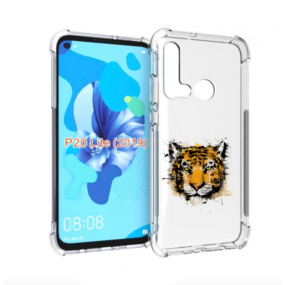 

Чехол бампер MyPads тигруля для Huawei P20 Lite (2019)., Прозрачный, Tocco