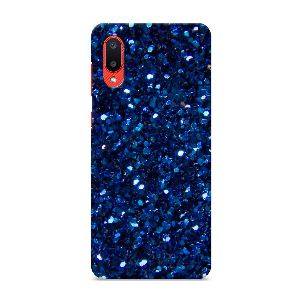 

Пластиковый чехол "Синие блестки рисунок" на Samsung Galaxy A02