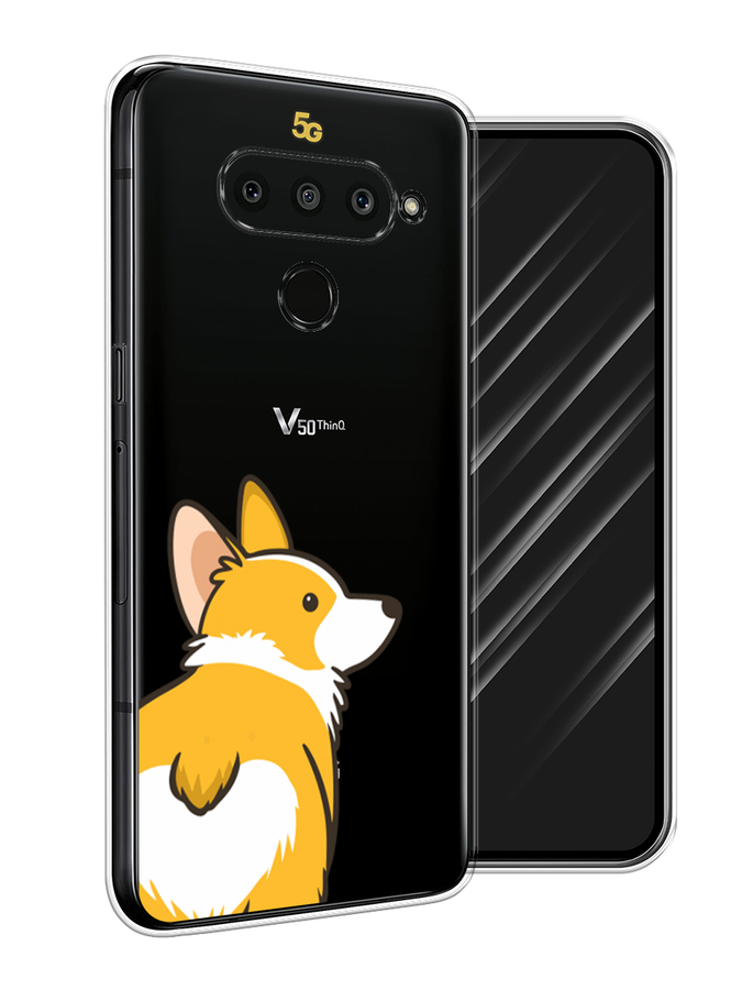 

Чехол Awog на LG V50 ThinQ "Корги следуй за мной", Желтый;бежевый;белый, 83850-2