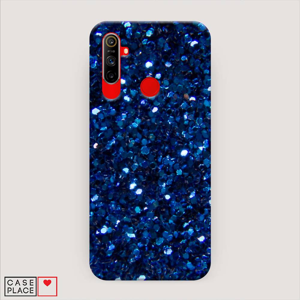 

Пластиковый чехол "Синие блестки рисунок" на Realme C3
