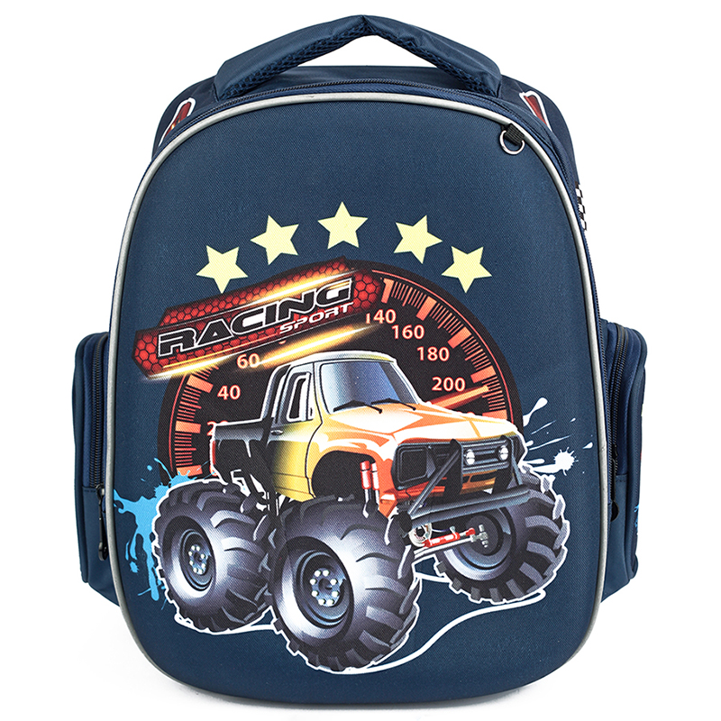 

Ранец школьный Baziator Машина со звездами, ортопедический, синий, GK0064A, 21886