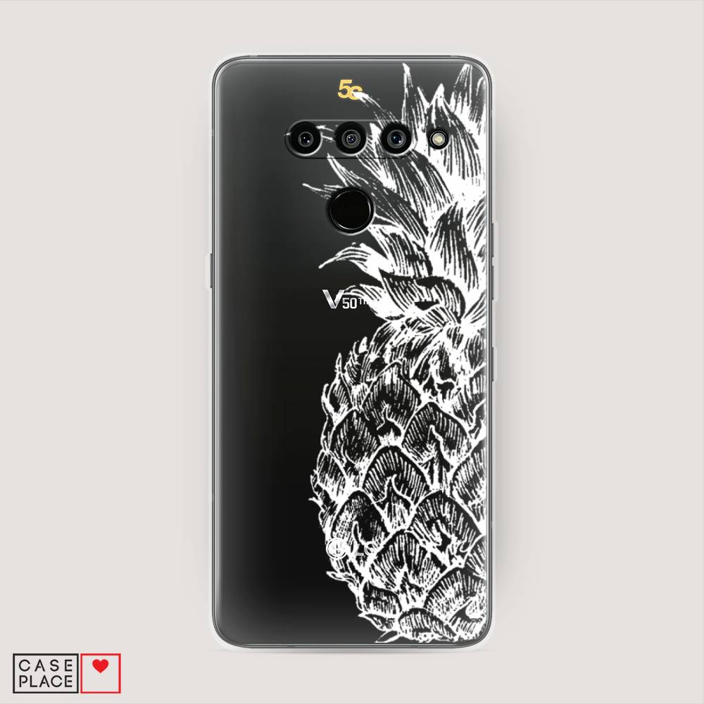 фото Чехол awog "ананас графика белая" для lg v50 thinq
