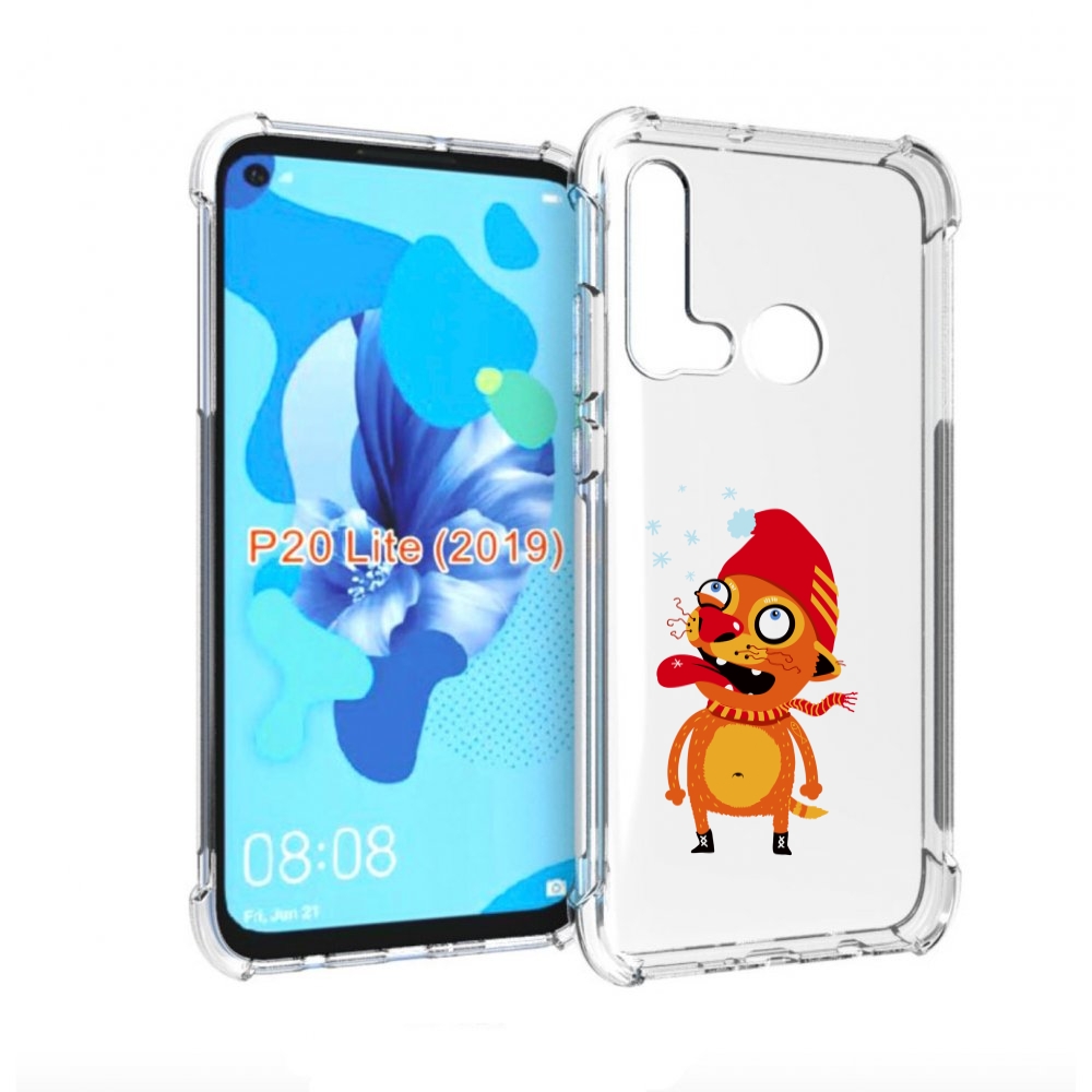 

Чехол бампер MyPads Зимний кот для Huawei P20 Lite (2019)., Прозрачный, Tocco