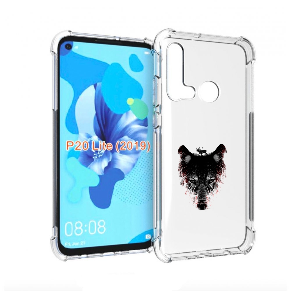 

Чехол бампер MyPads волк в траве для Huawei P20 Lite (2019)., Прозрачный, Tocco