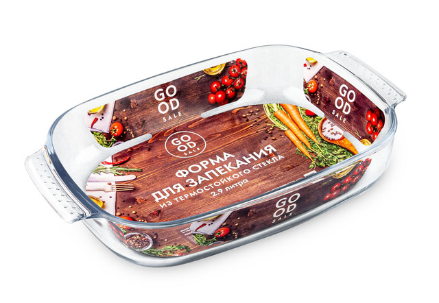 

Форма для запекания прямоугольная из термостойкого стекла, 2,9 литра, GOOD SALE, 10281