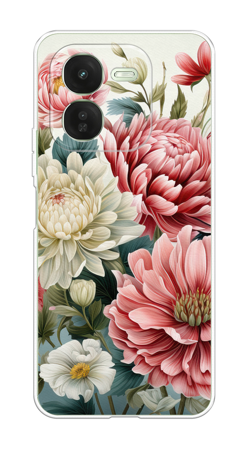 

Чехол на Vivo iQOO Z9X Садовые цветы рисунок, Розовый;зеленый;белый, 2612250-1