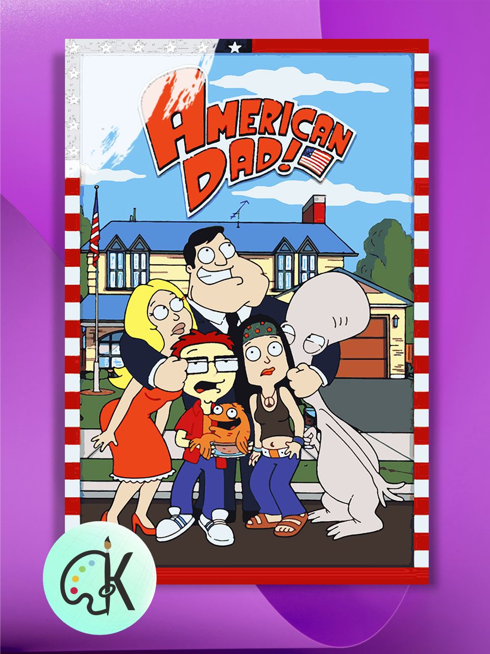 

Картина по номерам на холсте Культура Цвета American Dad - Family 3, 40 х 60 см, American Dad - Family 3