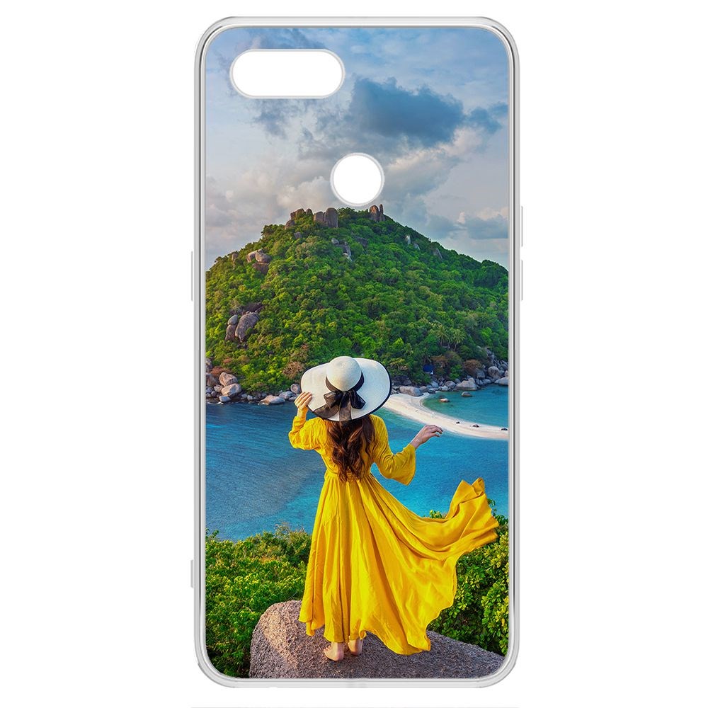 

Чехол-накладка Krutoff Clear Case Платье летнее женское для Oppo A7, Прозрачный