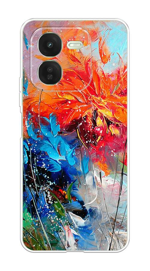 

Чехол на Vivo iQOO Z9X Абстрактные цветы, Оранжевый;синий, 2612250-1