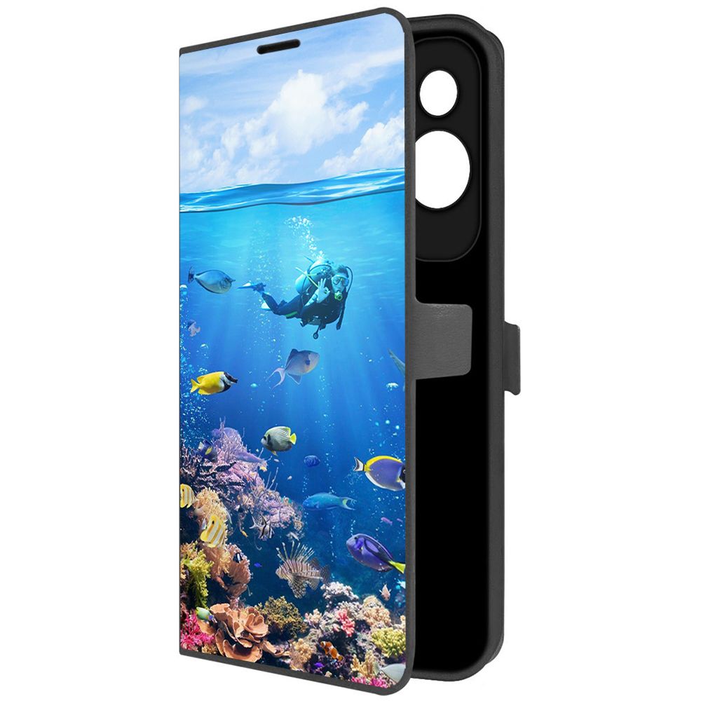 

Чехол-книжка Krutoff Eco Book для Honor X50i Австралия, Большой Барьерный Риф (черный)