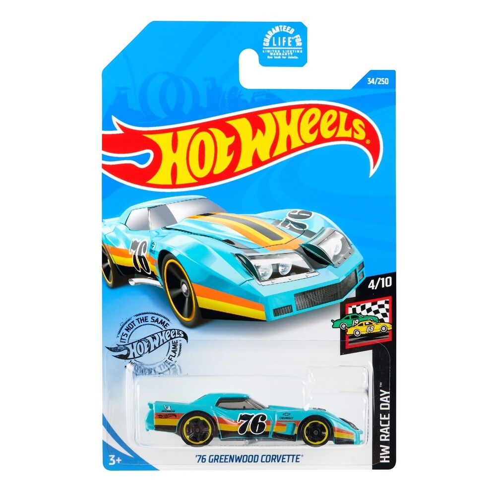 

Машинка Hot Wheels коллекционная 76 GREENWOOD CORVETTE голубой/черный GHG11, GHG11
