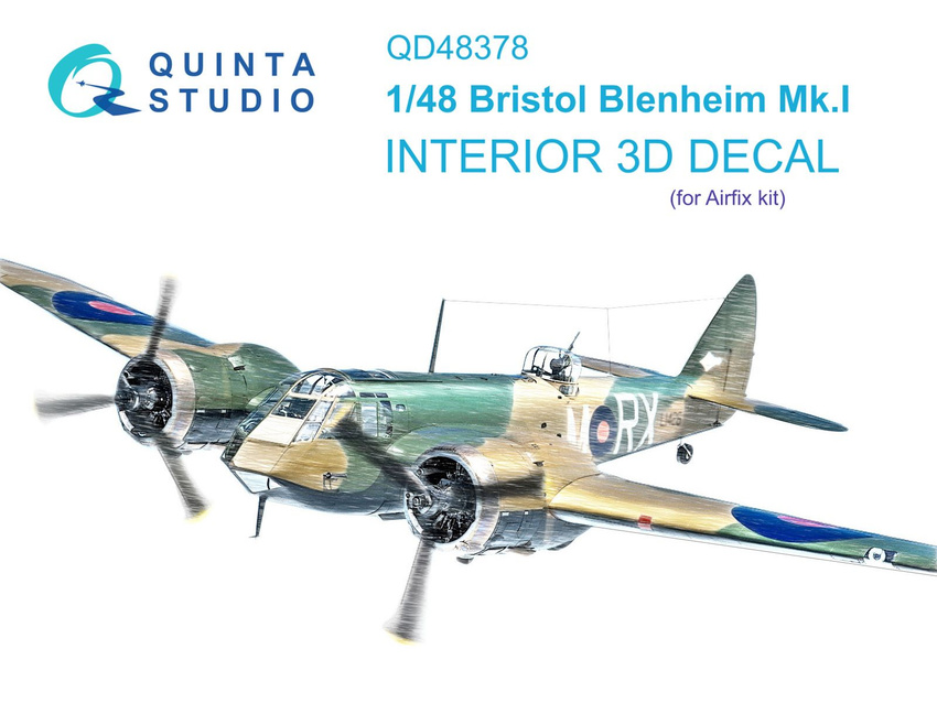 3D Декаль Quinta Studio 1/48 интерьера кабины Bristol Blenheim Mk.I Airfix QD48378