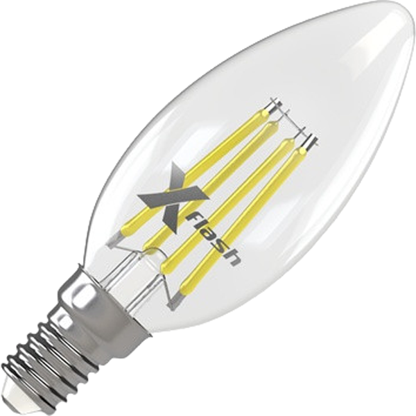 фото X-flash лампочка светодиодная xf-e14-fl-c35-4w-4000k-230v арт.48649