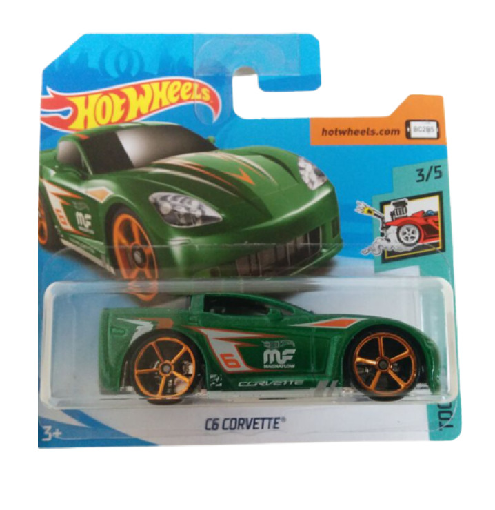 фото Машинка hot wheels коллекционная c6 corvette зеленый/черный fjy46