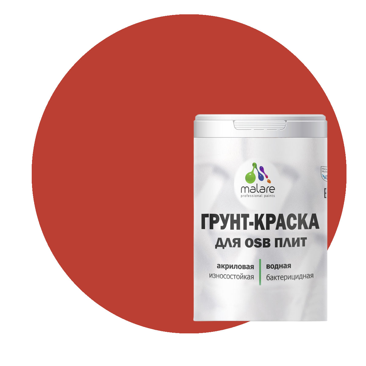 

Краска Malare для OSB плит, для дерева, алое танго, 1 кг., Красный, Malare-20