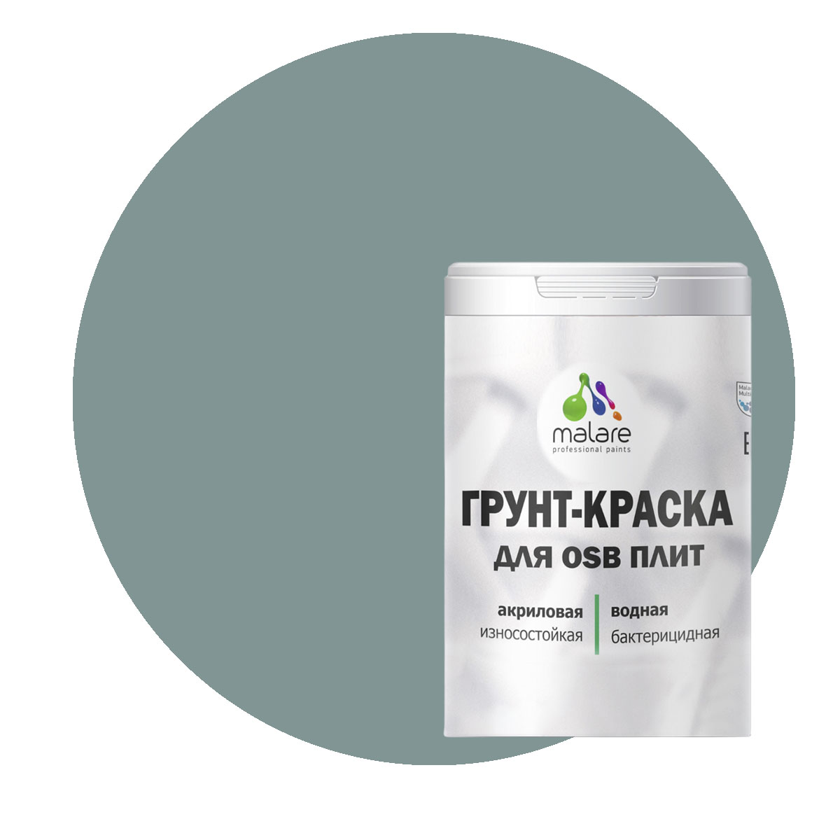 

Краска Malare для OSB плит, для дерева, агатовый серый, 1 кг., Malare-20
