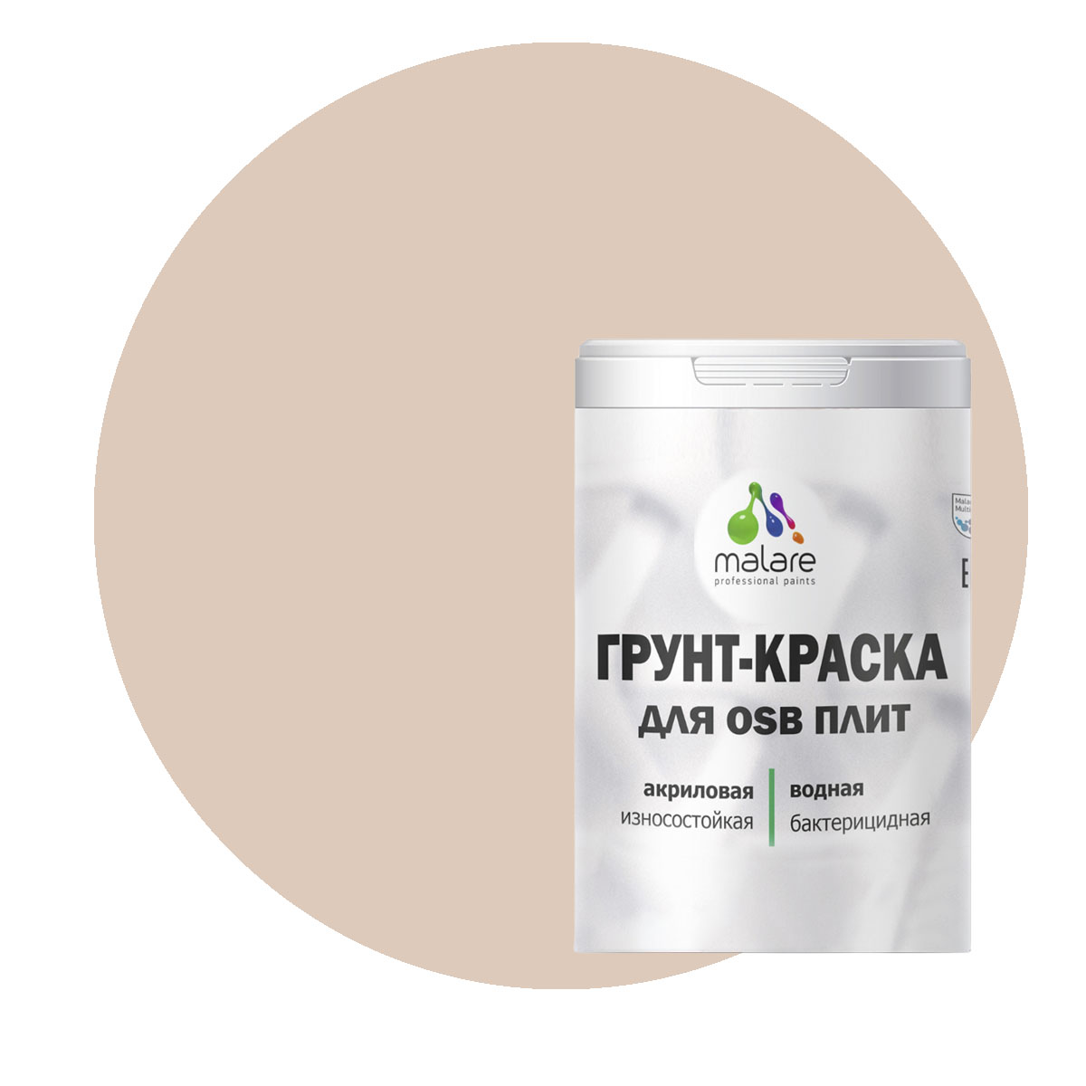 

Краска Malare для OSB плит, для дерева, абсолютный бежевый, 1 кг., Malare-20