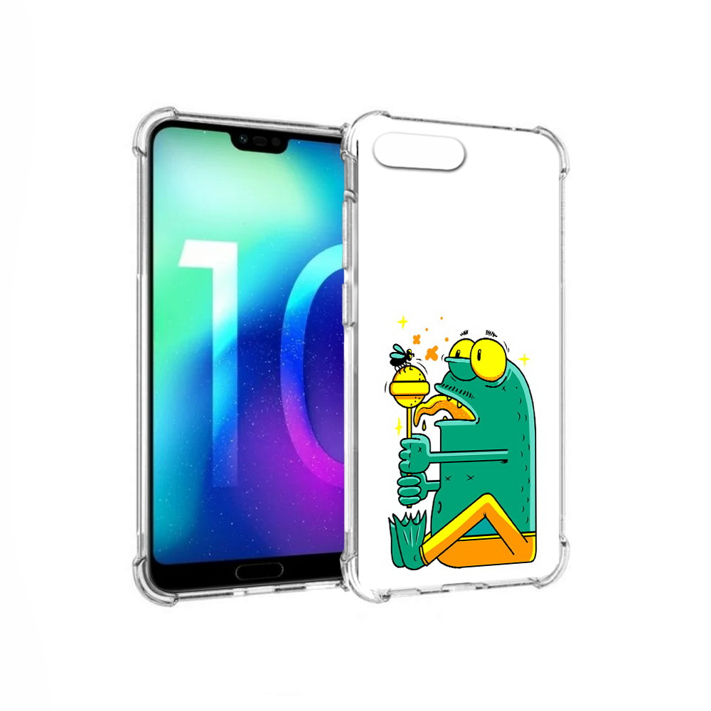 

Чехол MyPads Tocco для Huawei Honor 10 Зеленая лягушка с чупа чупсом (PT142657.34.85), Прозрачный, Tocco