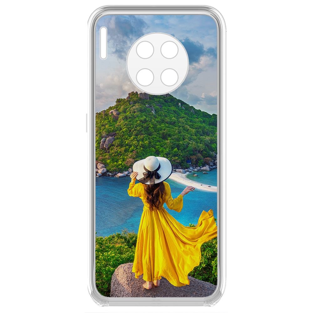 

Чехол-накладка Krutoff Clear Case Платье летнее женское для Huawei Mate 30, Прозрачный